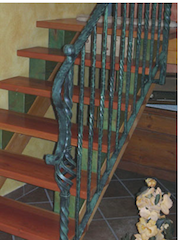 Rampe, escalier, en, fer, forgé, ferronnerie, d’Art,